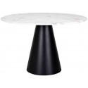Dagas sofabord i marmor og stål Ø80 cm - Sort/Hvid marmor