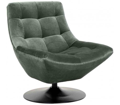 Richelle rotérbar lænestol i polyester H81 cm - Sort/Hvid