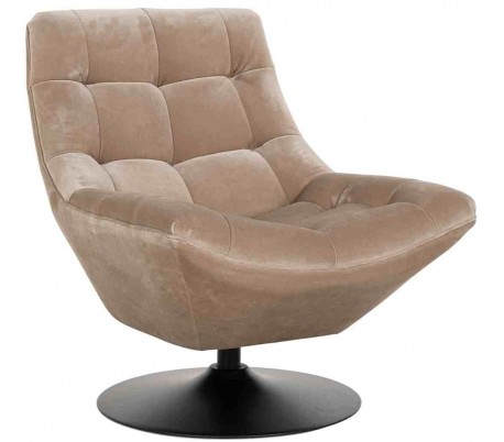 Richelle rotérbar lænestol i velour H81 cm - Sort/Jadegrøn