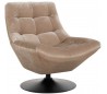 Richelle rotérbar lænestol i velour H81 cm - Sort/Sand