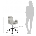 Yasmin kontorstol i polyester H81 - 93 cm - Sort/Grå