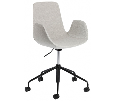 Yasmin kontorstol i polyester H81 - 93 cm - Sort/Grå