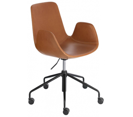 Yasmin kontorstol i polyester H81 - 93 cm - Sort/Lysegrå