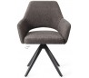 2 x Yanai Rotérbare Spisebordsstole H86 cm polyester - Sort/Mørkegrå