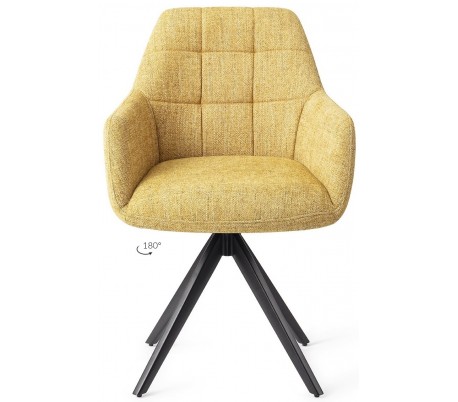 2 x Noto Rotérbare Spisebordsstole H86 cm polyester - Sort/Teal