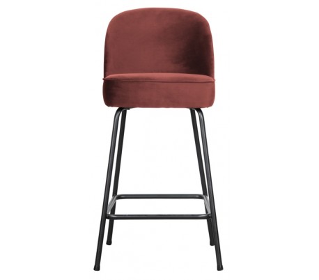 Barstol i velour H89 x B50 x D55 cm - Nougat