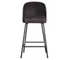 Barstol i læder H89 x B50 x D55 cm - Vintage sort