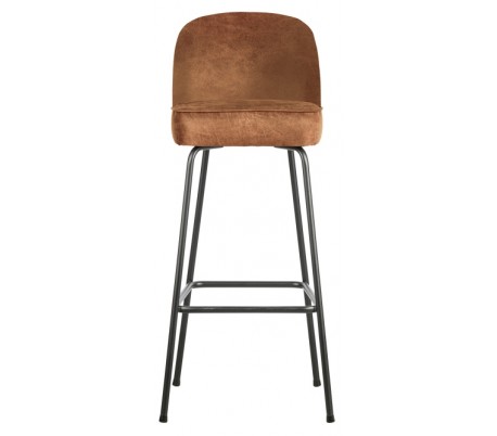 Barstol i læder H89 x B50 x D55 cm - Vintage cognac