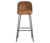 Barstol i læder H103 x B50 x D55 cm - Vintage cognac