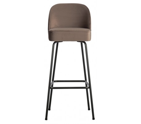 Barstol i velour H89 x B50 x D55 cm - Nougat