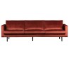 Rodeo 3-personers sofa i velour B277 cm - Kastanje