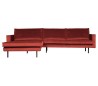 Rodeo Sofa med venstrevendt chaiselong i velour 300 x 155 cm - Kastanje