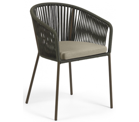 4 x Yanet havestole i reb H79 cm - Sort/Sort