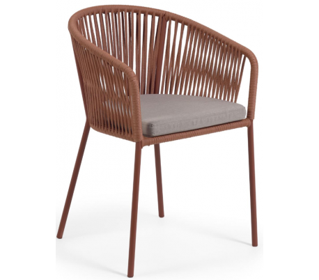 4 x Yanet havestole i reb H79 cm - Sort/Grøn