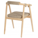 2 x Hemilce havestole i akacietræ og reb H75 cm - Natur/Beige