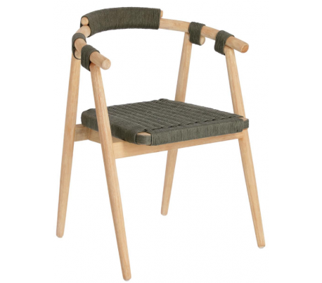 2 x Majela havestole i eucalyptustræ og reb H77 cm - Natur/Beige