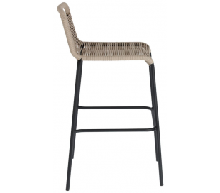 4 x Glenville havestole i reb H84 cm - Sort/Beige 2