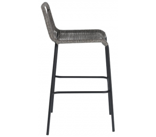 4 x Glenville bar havestole i reb H100 cm - Sort/Beige 2