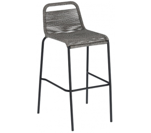 4 x Glenville bar havestole i reb H100 cm - Sort/Beige