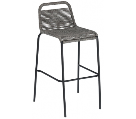 4 x Glenville bar havestole i reb H100 cm - Sort/Beige