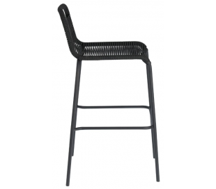 4 x Glenville bar havestole i reb H100 cm - Sort/Grå 2