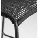 4 x Glenville bar havestole i reb H100 cm - Sort/Grå
