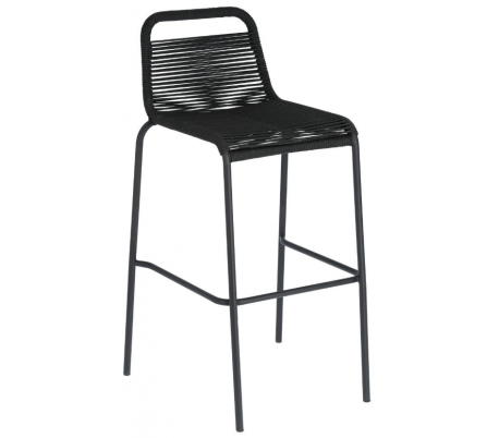 4 x Glenville bar havestole i reb H100 cm - Sort/Grå