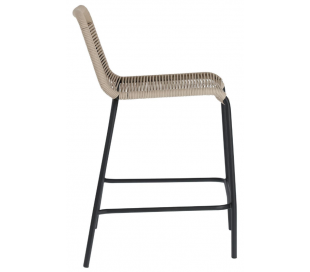 4 x Glenville bar havestole i reb H100 cm - Sort/Beige 2