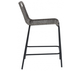 4 x Glenville bar havestole i reb H88 cm - Sort/Beige 2