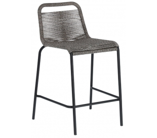 4 x Glenville bar havestole i reb H88 cm - Sort/Beige