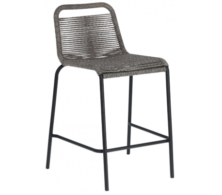 4 x Glenville bar havestole i reb H88 cm - Sort/Beige