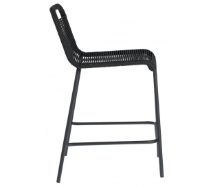 4 x Glenville bar havestole i reb H88 cm - Sort/Grå 2