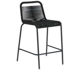 4 x Glenville bar havestole i reb H88 cm - Sort/Grå