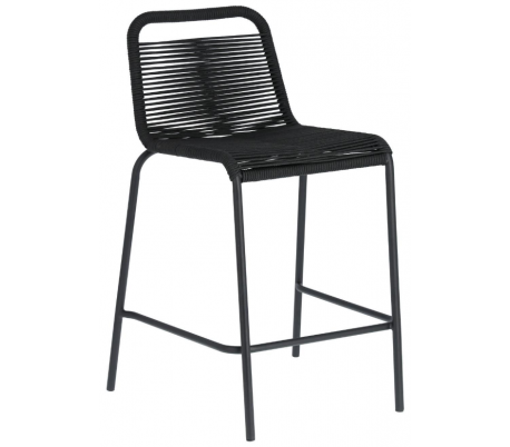 4 x Glenville bar havestole i reb H88 cm - Sort/Grå