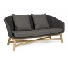 Lounge sofa i teaktræ og polypropylene B168 cm - Natur/Charcoal