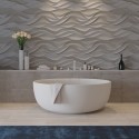 Ideavit Solidround rundt fritstående badekar Ø135 cm Solid surface - Mat hvid