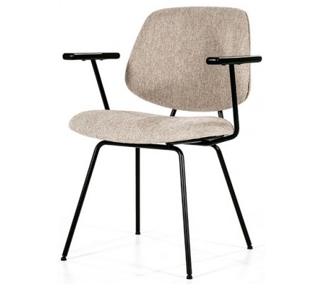 Lynn spisebordsstol med armlæn i polyester H82 cm - Sort/Grå