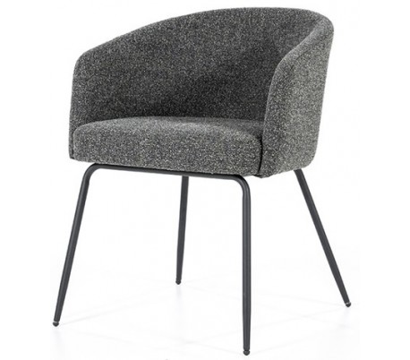 Lynn spisebordsstol med armlæn i polyester H82 cm - Sort/Beige