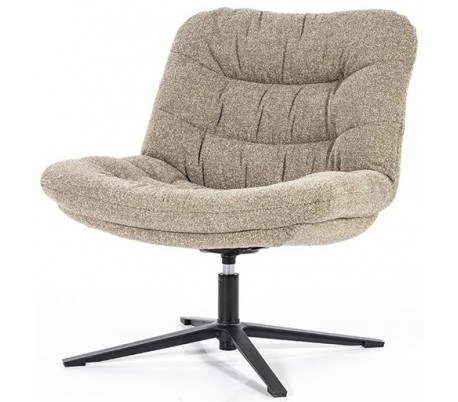 Danica rotérbar lænestol i polyester H81 cm - Sort/Lysegrå