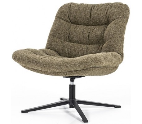 Danica rotérbar lænestol i polyester H81 cm - Sort/Beige