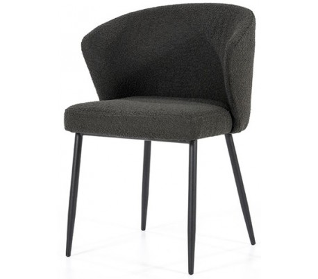 Astrid spisebordsstol med armlæn i polyester H77 cm - Sort/Antracit