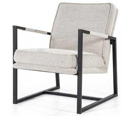 Isaac lænestol i metal og polyester H71 cm - Sort/Grå