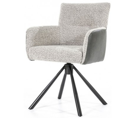 Santos spisebordsstol med armlæn i polyester H79,5 cm - Sort/Hvid