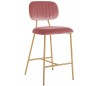 Xenia barstol i velour H96,5 cm - Børstet guld/Pink