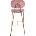 Xenia barstol i velour H96,5 cm - Børstet guld/Pink