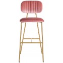 Xenia barstol i velour H96,5 cm - Børstet guld/Pink