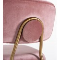 Xenia barstol i velour H96,5 cm - Børstet guld/Pink