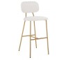 Xenia barstol i polyester H109,5 cm - Børstet guld/Hvid