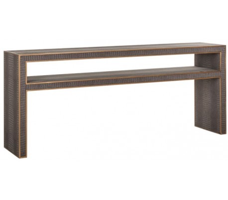 Classio kommode i vegansk læder H61 x B50 x D50 cm - Antik guld/Gråbrun