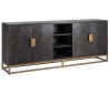 Blackbone sideboard i egetræ og stål B225 cm - Børstet sort/Antik messing